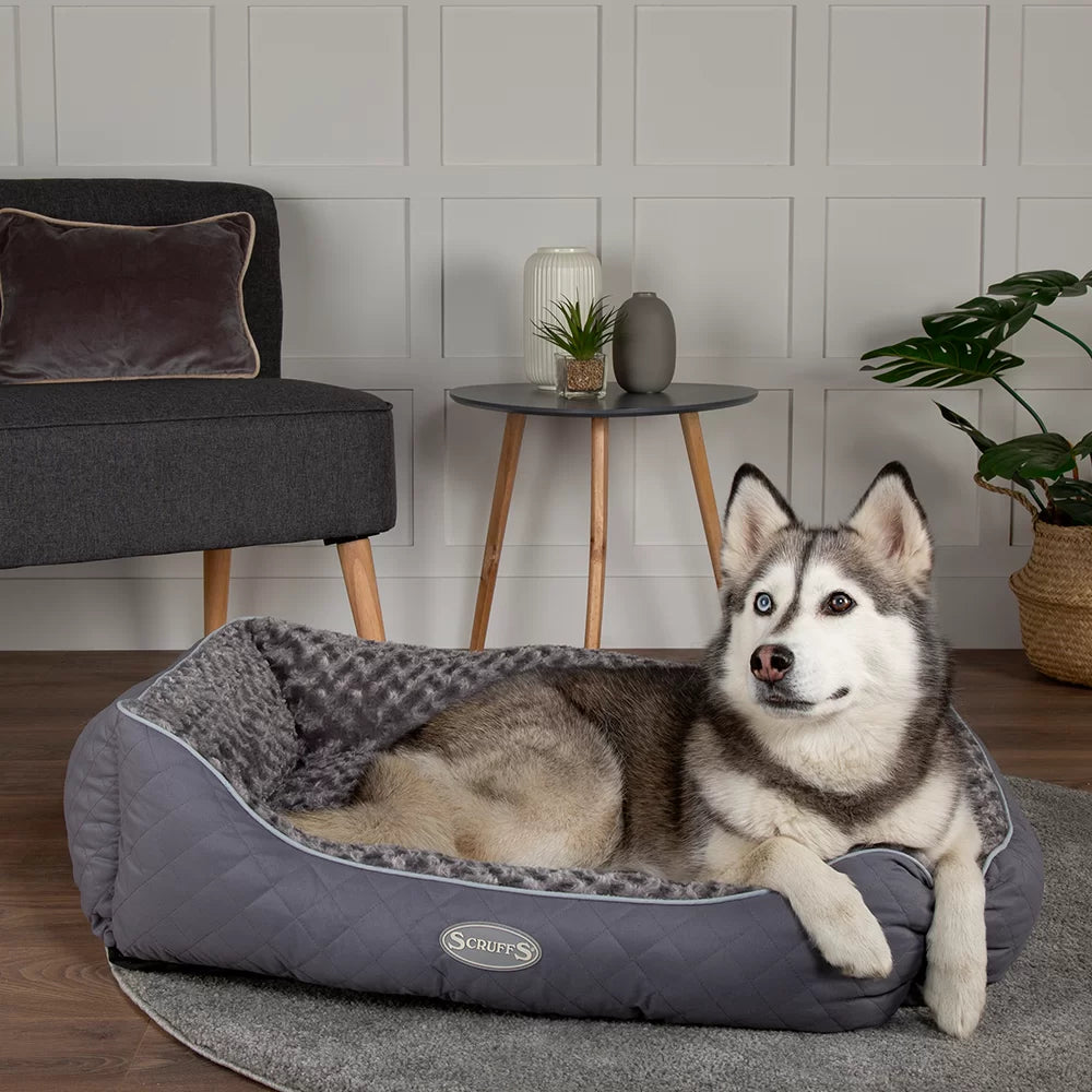 Wilton Box Dog Bed (in Blue, Grey, Black, Brown)