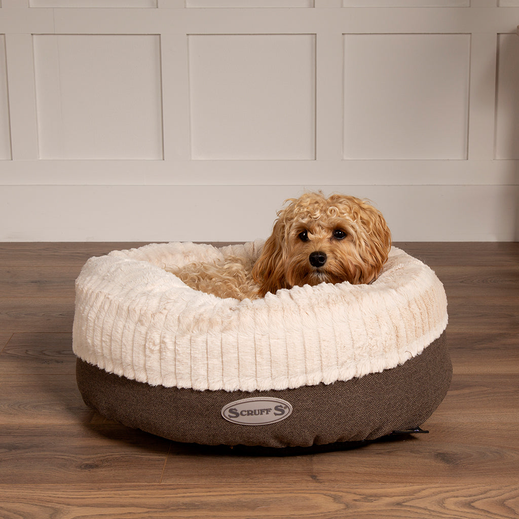 Ellen Donut Dog Bed (in Tan, Pink or Grey)