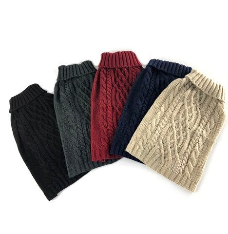 Cable Knit Dog Jumper