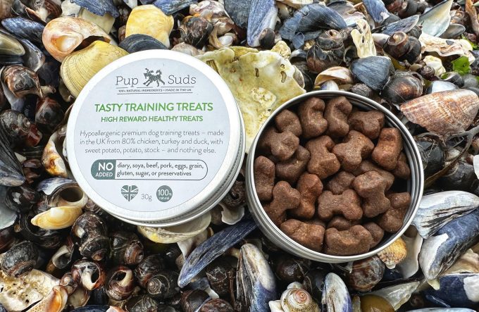 Tasty Training Treats & Reusable Tin by Pup Suds