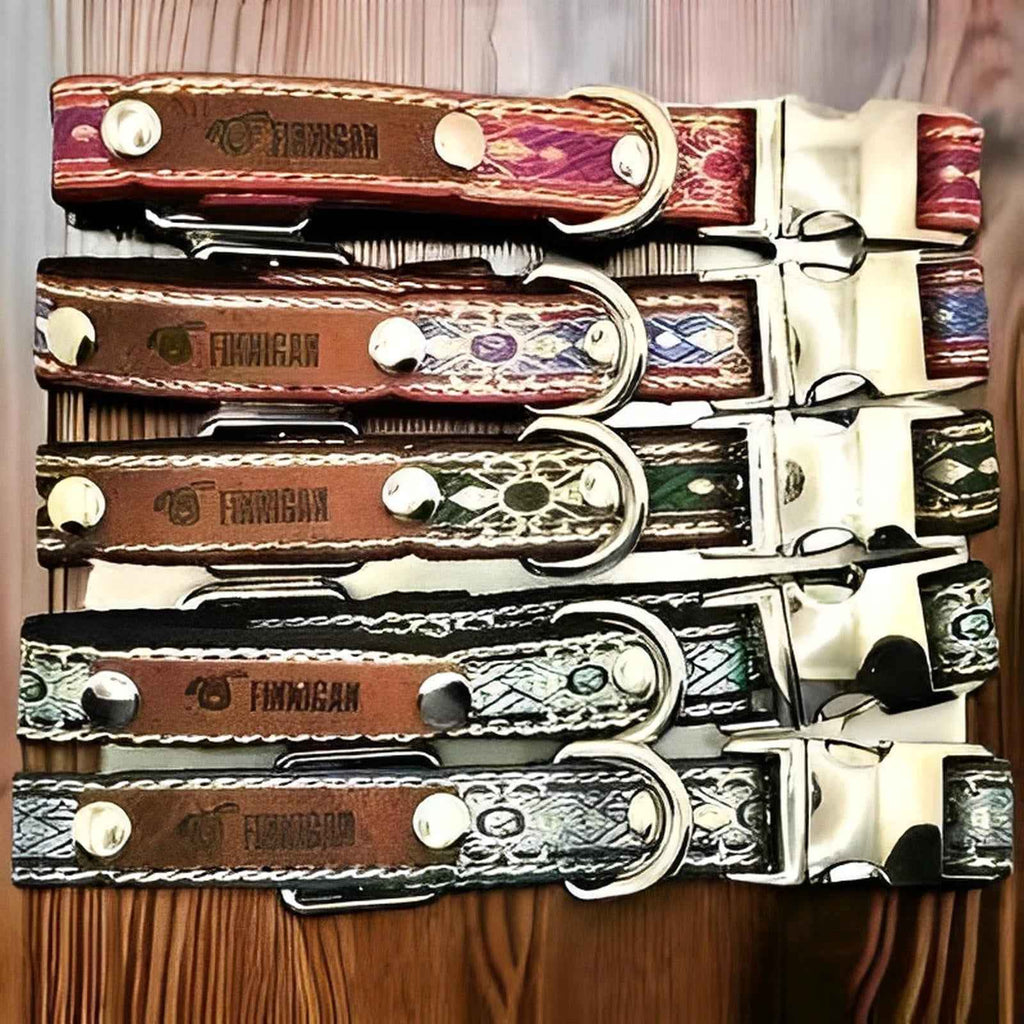 Finnigan Small Dog Collar: Personalised Engraving & Designer Fabrics