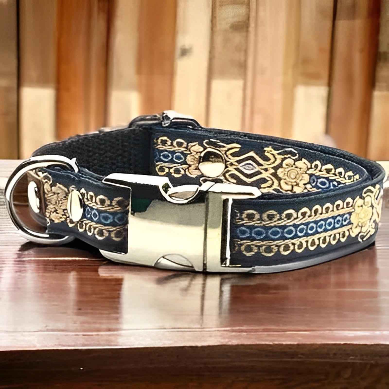 Personalised Hand Made Chic Cotton Dog Collar for Small Breeds